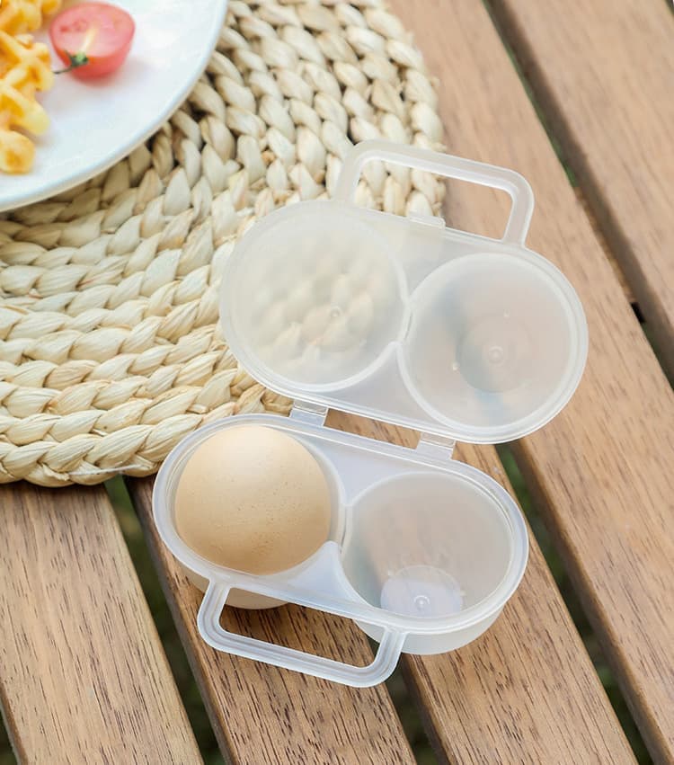 2-Pack Egg Storage Container with 2 Compartments, Portable PP Material for Picnics and Hiking - Image 4