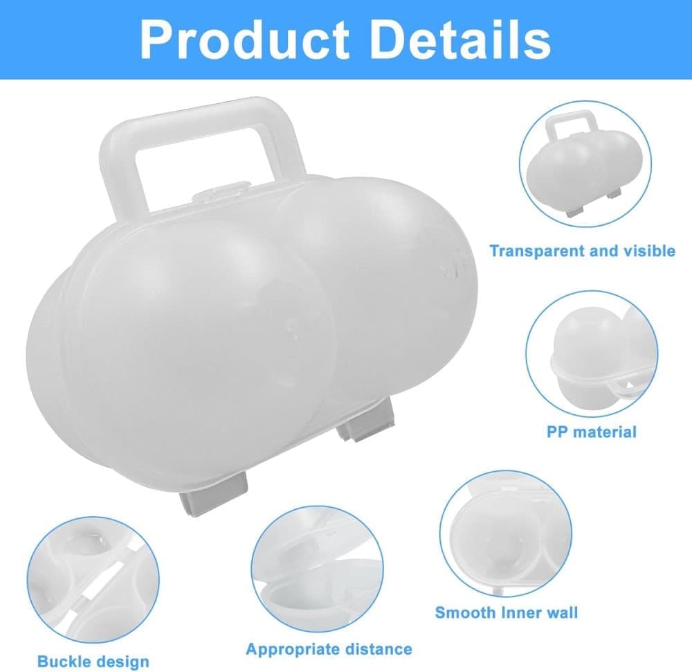 2-Pack Egg Storage Container with 2 Compartments, Portable PP Material for Picnics and Hiking - Image 5