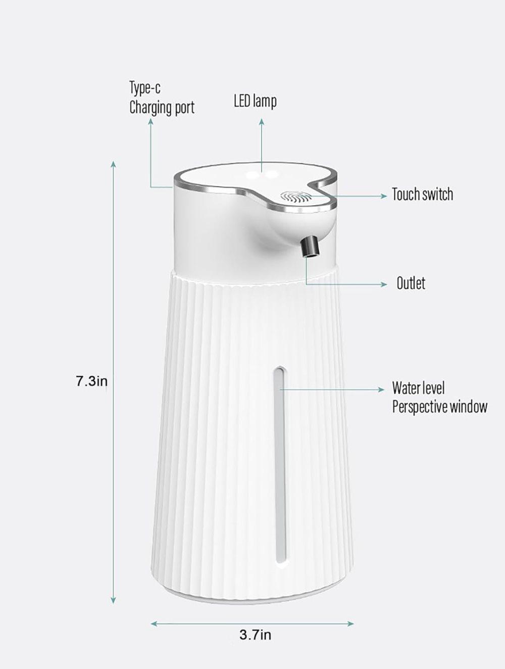 Automatic Soap Dispenser 400ml Touchless USB-C Rechargeable Soap Pump - Image 6