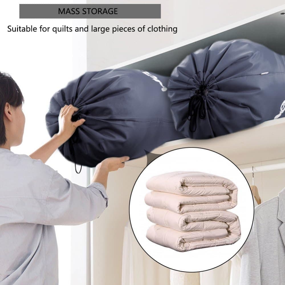60L Large Foldable Laundry Bag for Travel, with Handles, Gray, 60x80cm - Image 5