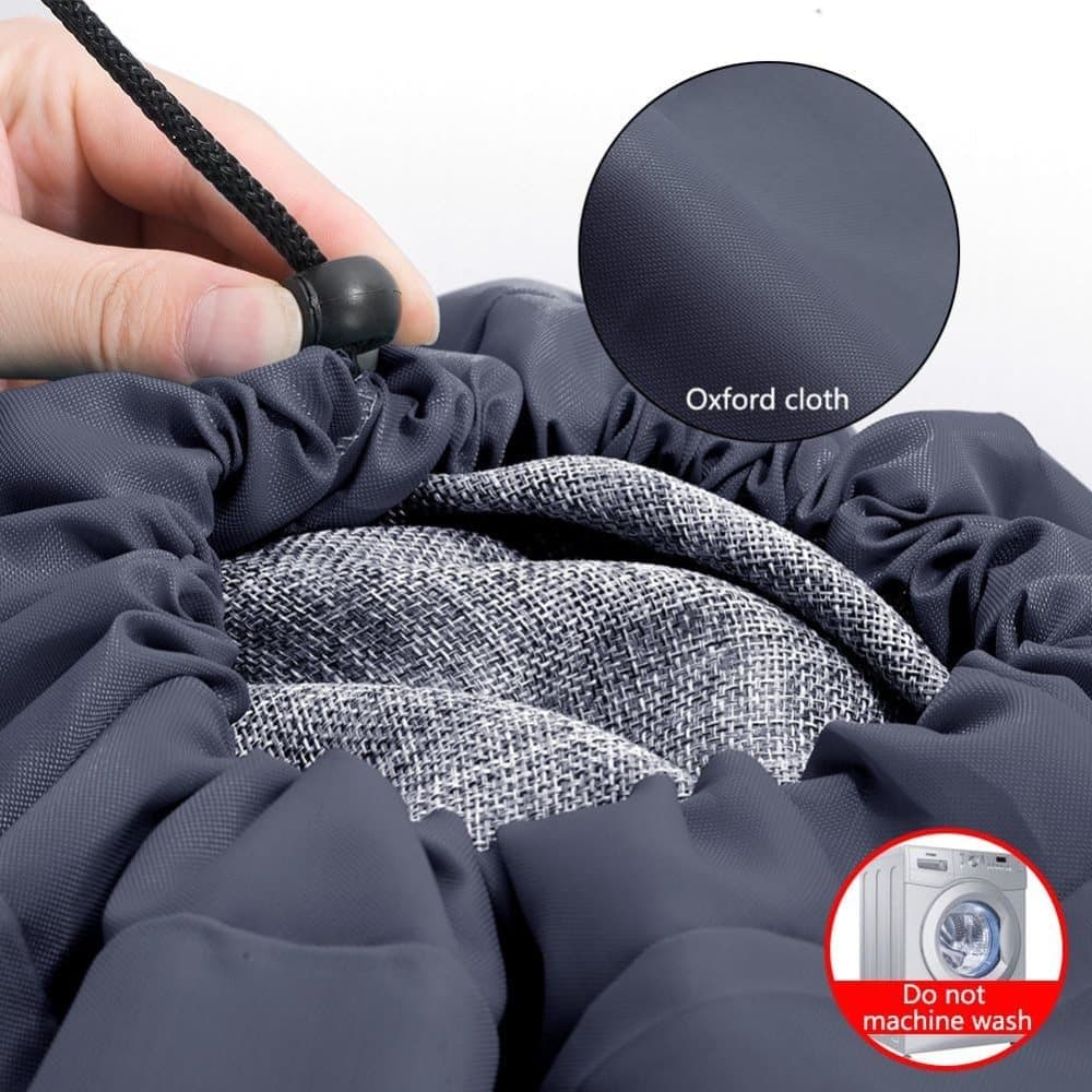 60L Large Foldable Laundry Bag for Travel, with Handles, Gray, 60x80cm - Image 6