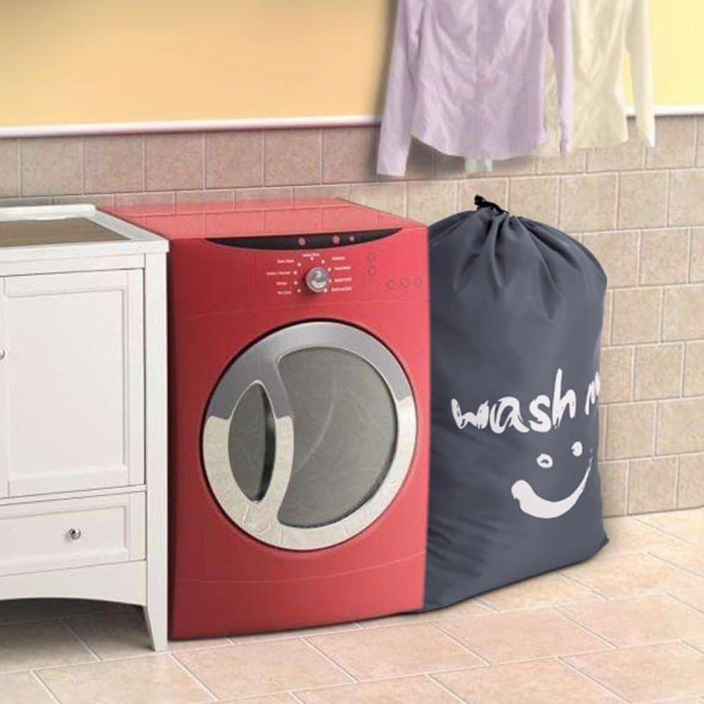 60L Large Foldable Laundry Bag for Travel, with Handles, Gray, 60x80cm - Image 7