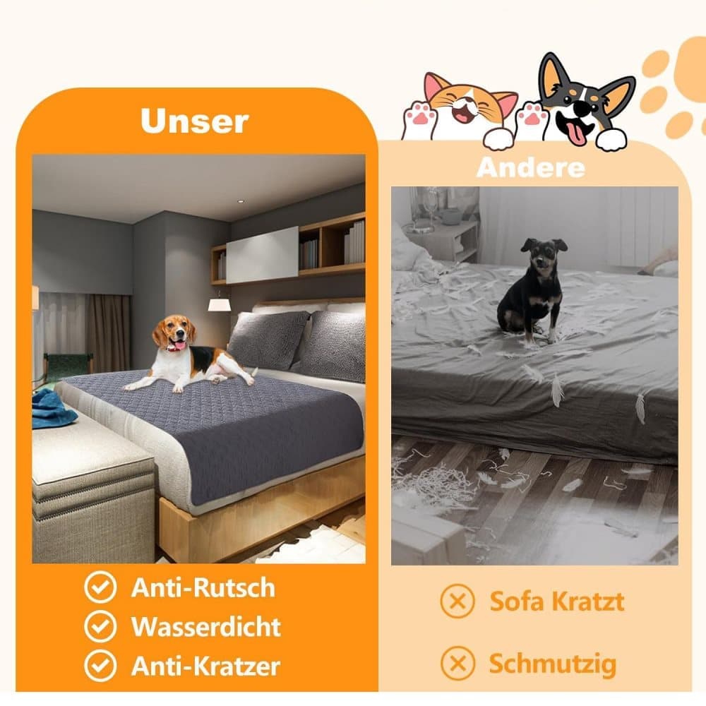 Waterproof Leakproof Double-Sided Dog Blanket Furniture Protector for Pets, 130x200cm - Image 6