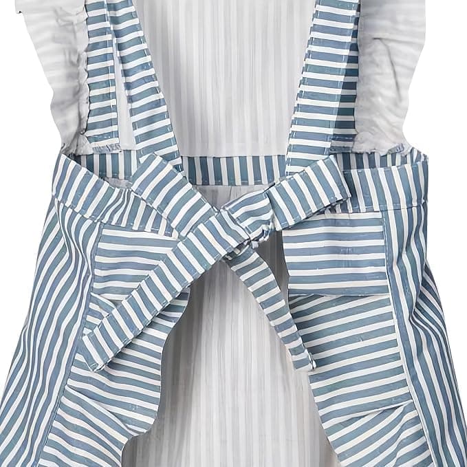 2-Pack Women's Cotton Linen Blend Kitchen Apron with Adjustable Straps and Lace Pocket, Pink - Image 5