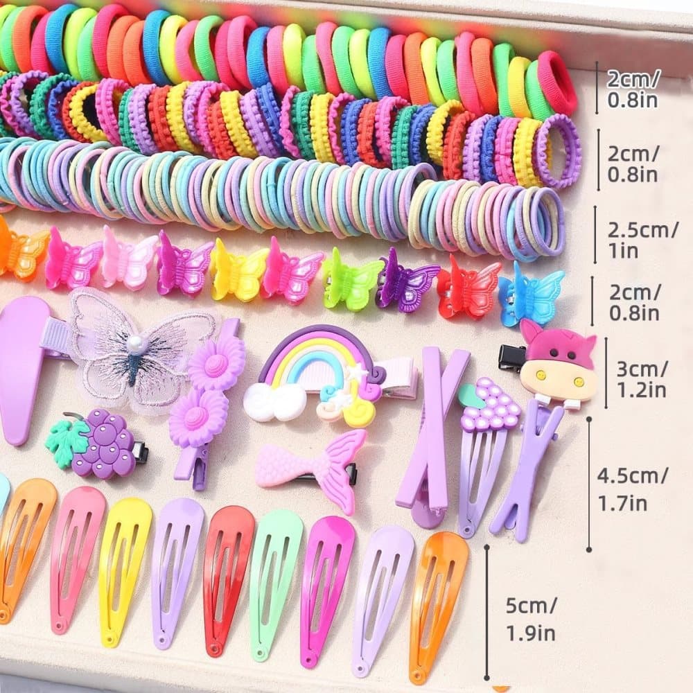 844-Piece Hair Accessories Set with Colorful Clips and Scrunchies for Girls, Perfect for All Occasions - Image 3
