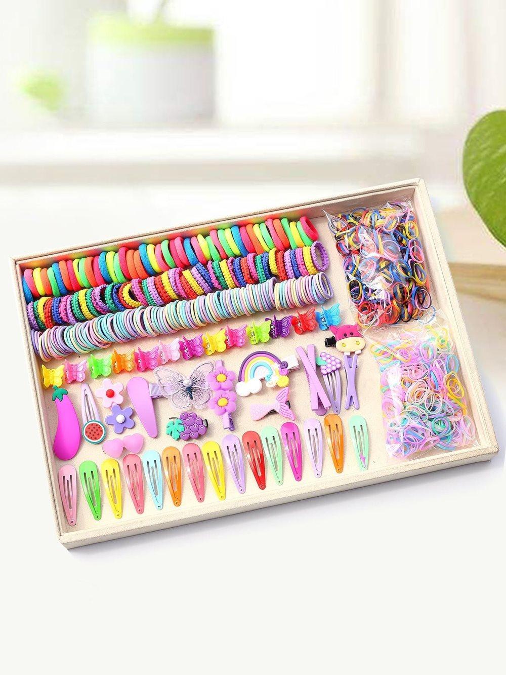 844-Piece Hair Accessories Set with Colorful Clips and Scrunchies for Girls, Perfect for All Occasions - Image 4