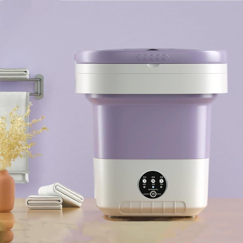 12L Foldable Portable Washing Machine, Compact for Travel Small Apartments Student Rooms, Purple - Image 2