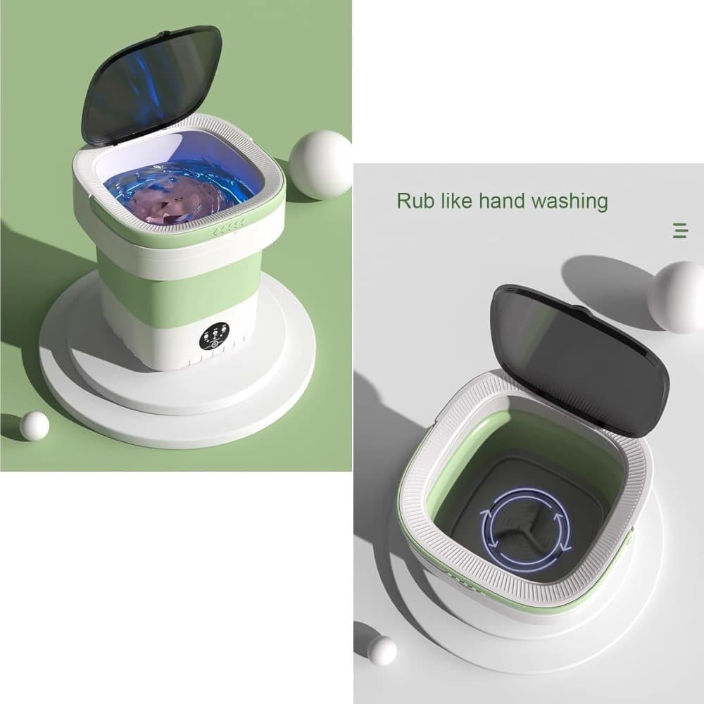 12L Mini Foldable Portable Washing Machine for Travel Small Apartments Student Rooms, Pink - Image 4