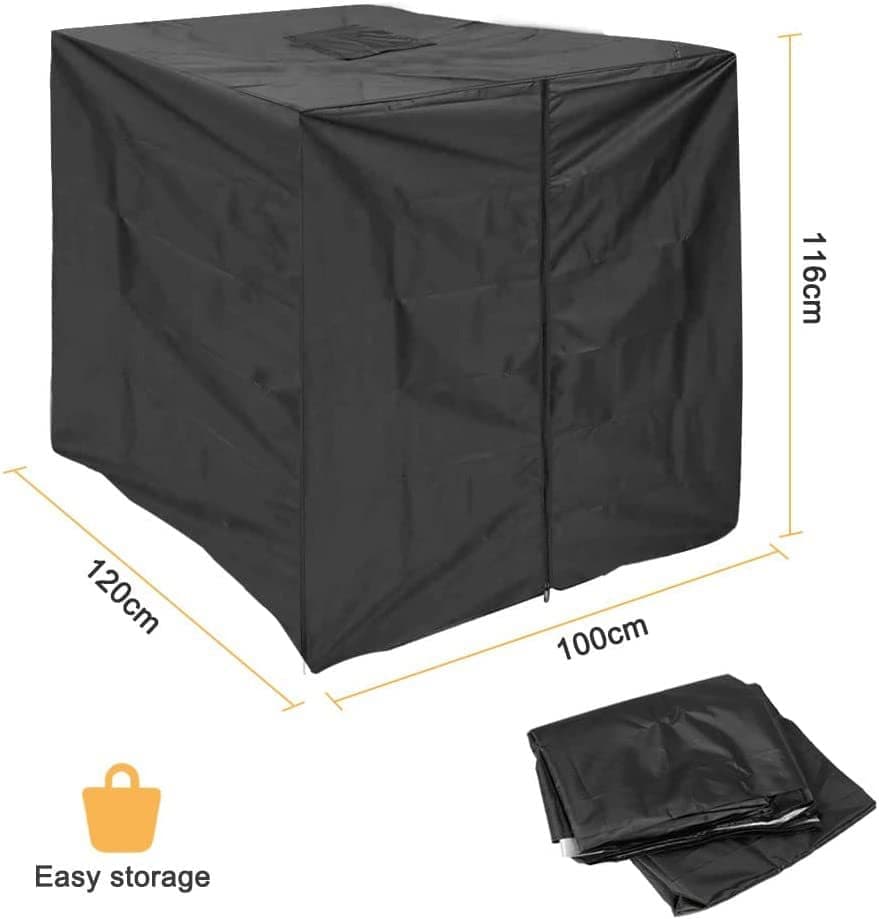 Waterproof UV-Resistant IBC Garden Water Tank Cover, Black, 210D Oxford with Zipper - Image 7