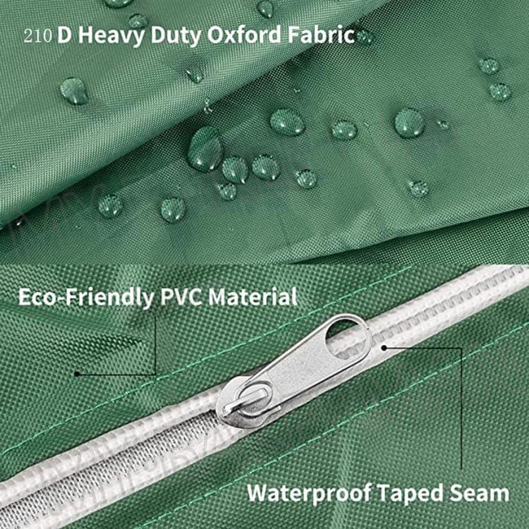 Waterproof UV Resistant IBC Garden Water Tank Cover, 210D Oxford with Zipper, Green - Image 3