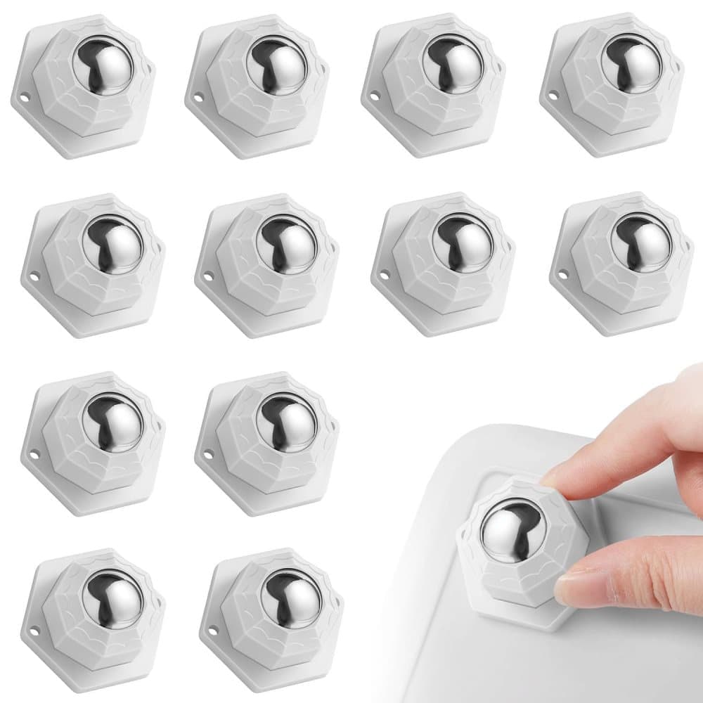 12-Pack Heavy Duty Furniture Casters 360 Degree Rotating High Load Capacity Easy Assembly, 2.5 inch, White - Image 1