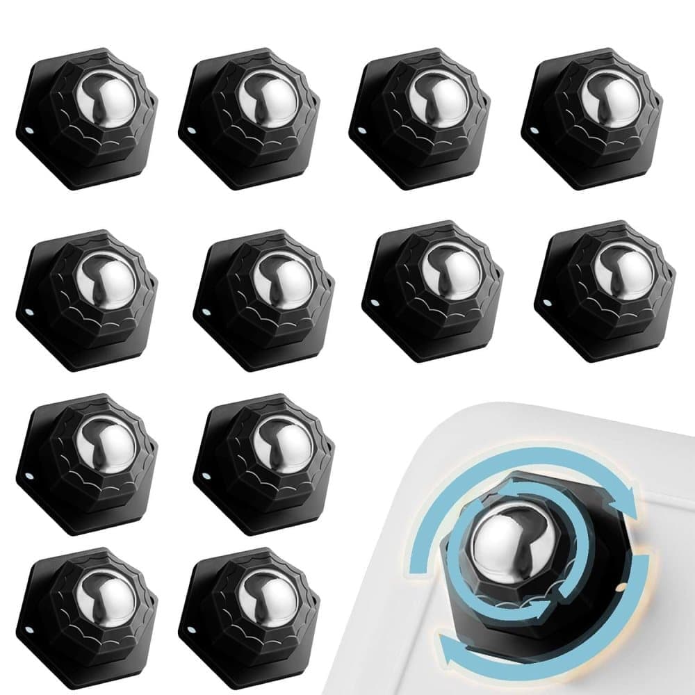 12-Pack Heavy Duty Furniture Casters 360° Rotating High Load Easy Assembly Flat Design, 2.5\ - Image 1