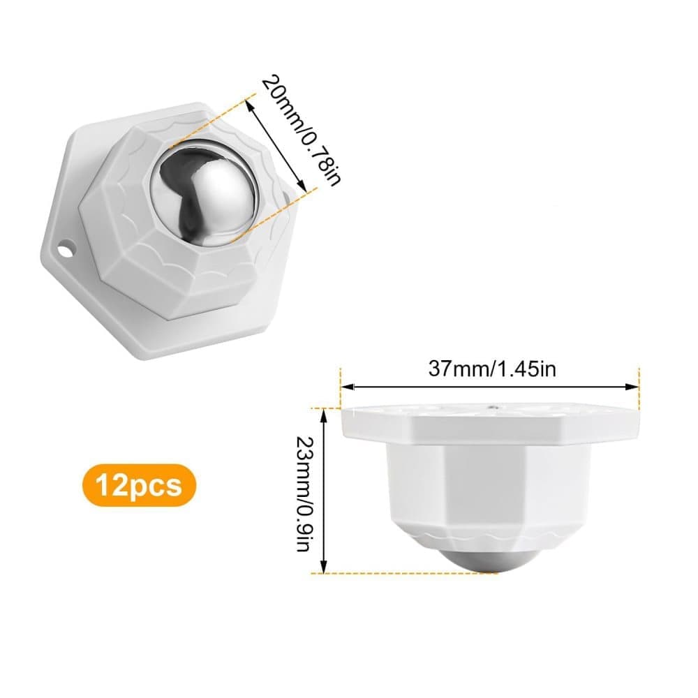 12-Pack Heavy Duty Furniture Casters 360° Rotating High Load Easy Assembly Flat Design, 2.5\ - Image 2