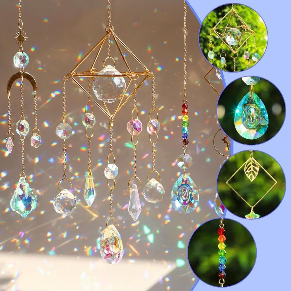 DIY Solar Collector Crystal Wind Chimes Kit 400-pack, Hanging Window Decoration for Home Office and Garden, Compatible with Solar Collectors - Image 3