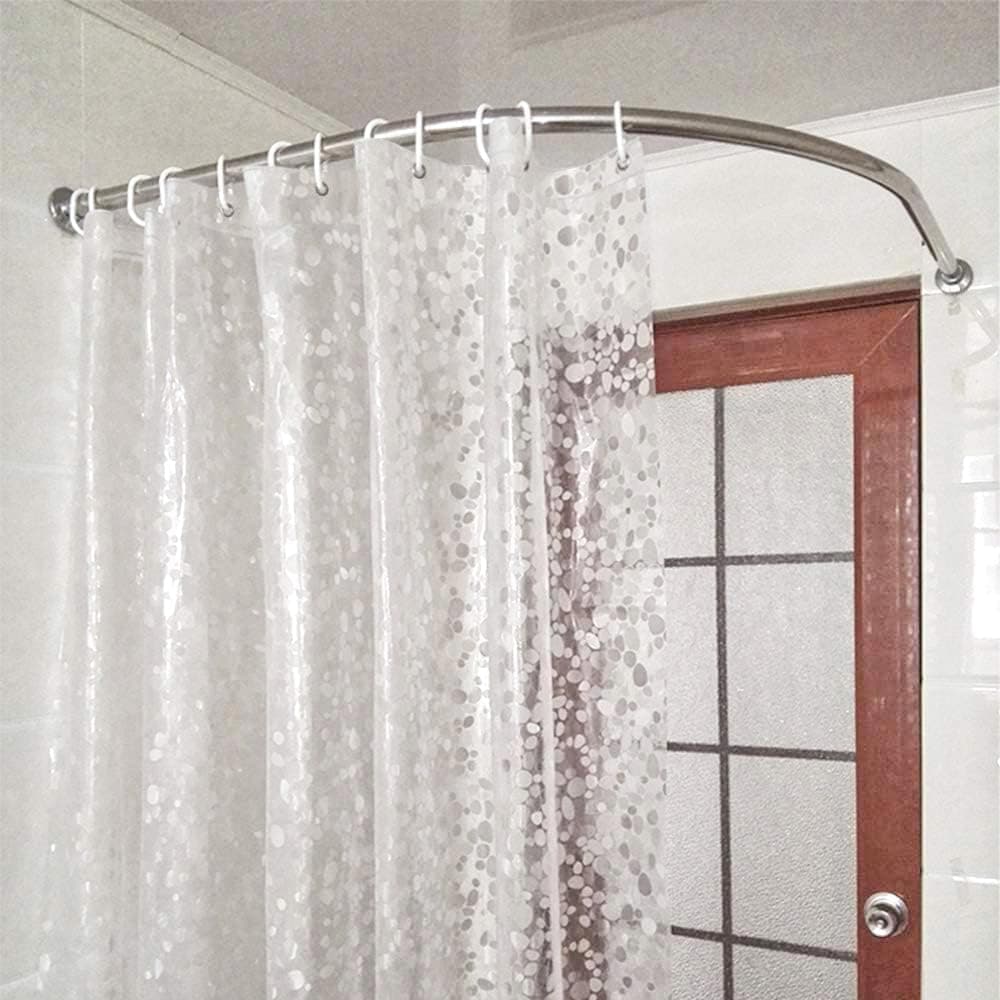 Waterproof EVA Shower Curtain with Pebble Pattern, 180x180 cm, Transparent Odorless - Image 2
