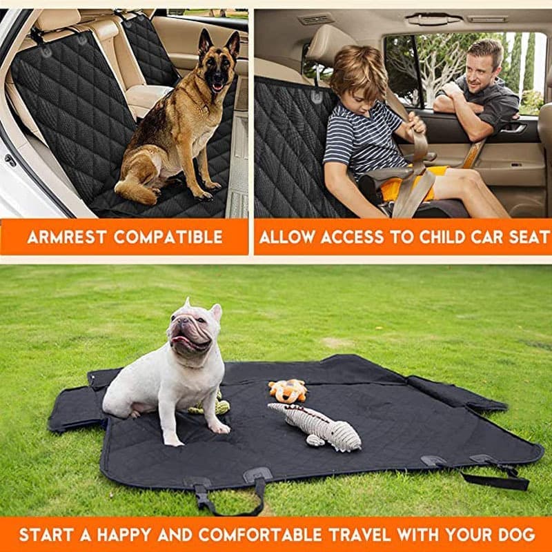 Waterproof Dog Car Seat Protector Mat 1 Pack, Compatible with Most Vehicles, 60 x 120 cm, Black - Image 3