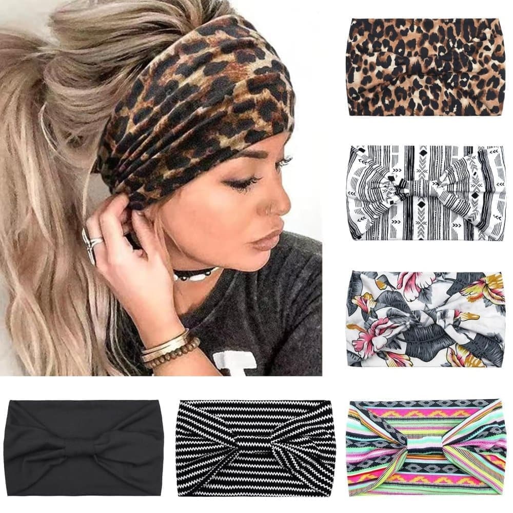 6-Pack Women's Headbands Sweatbands Hairbands for Everyday Vacation and Party - Image 1