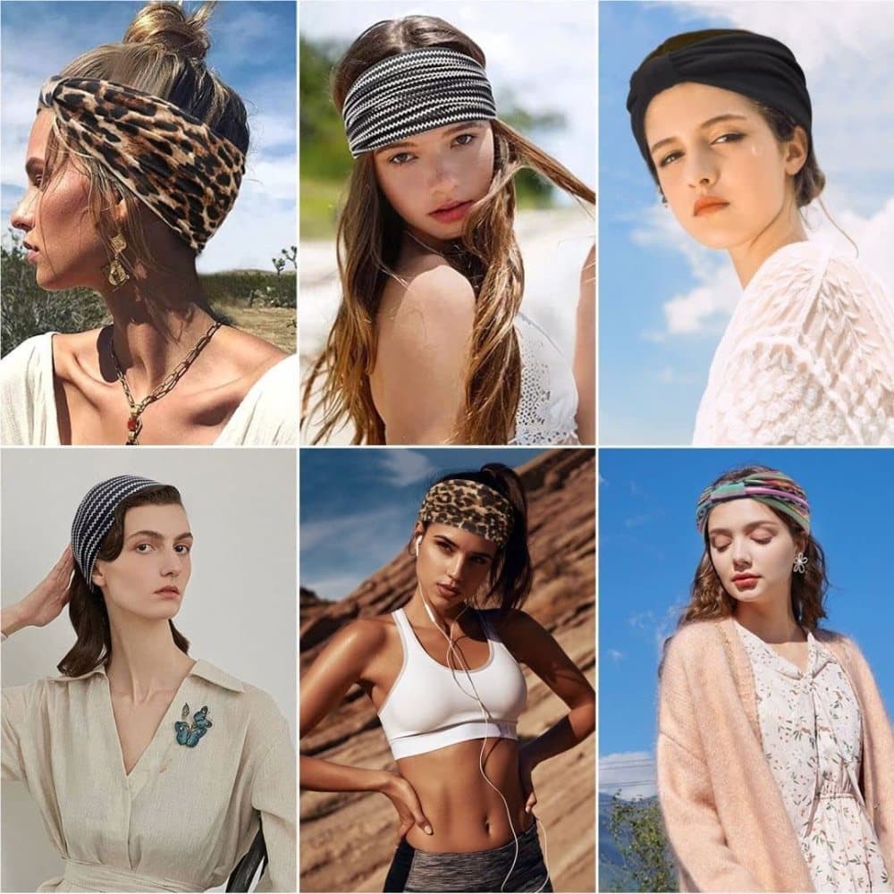 6-Pack Women's Headbands Sweatbands Hairbands for Everyday Vacation and Party - Image 4