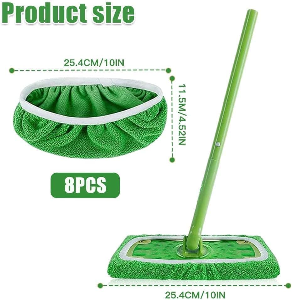 8 Replacement Cloth Covers for Swiffer Mop, Reusable Wet and Dry Cleaning Pads, Compatible with Swiffer - Image 7