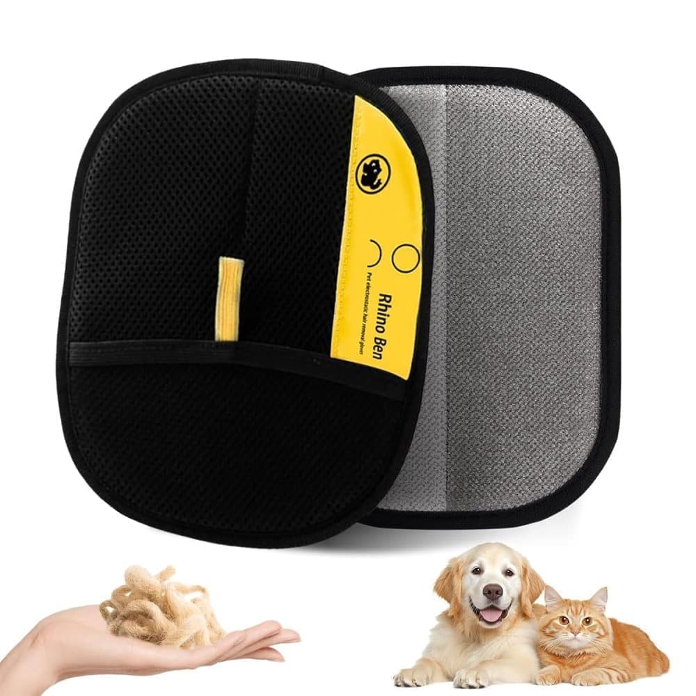 2-Pack Pet Fur Removal Glove, Double-Sided Reusable Static Hair Remover, Compatible with Cats and Dogs - Image 1