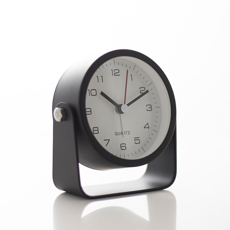 Silent Analog Alarm Clock with Night Light, Adjustable Angle for Travel Nightstand Bedroom, Black, 3.5 inches - Image 1