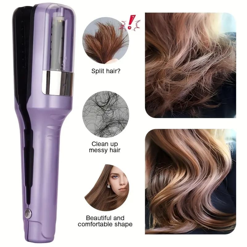 Portable Hair Split End Trimmer Rechargeable, Easy to Use for Travel, Protects Hair, New Model, Beige - Image 4