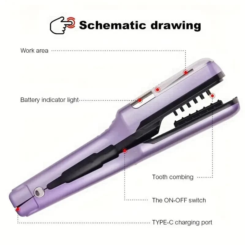Portable Hair Split End Trimmer Rechargeable, Easy to Use for Travel, Protects Hair, New Model, Beige - Image 5