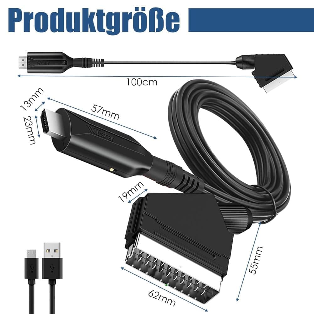 SCART to HDMI Converter 1080P, Wireless Adapter Plug & Play, Compatible with Home Theater TV Projector - Image 4