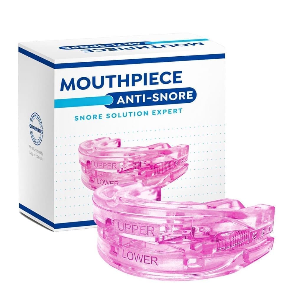 Anti-Snoring Mouthguard Bite Guard, Comfortable Night Wear Orthodontic Mouthguard in Pink - Image 1