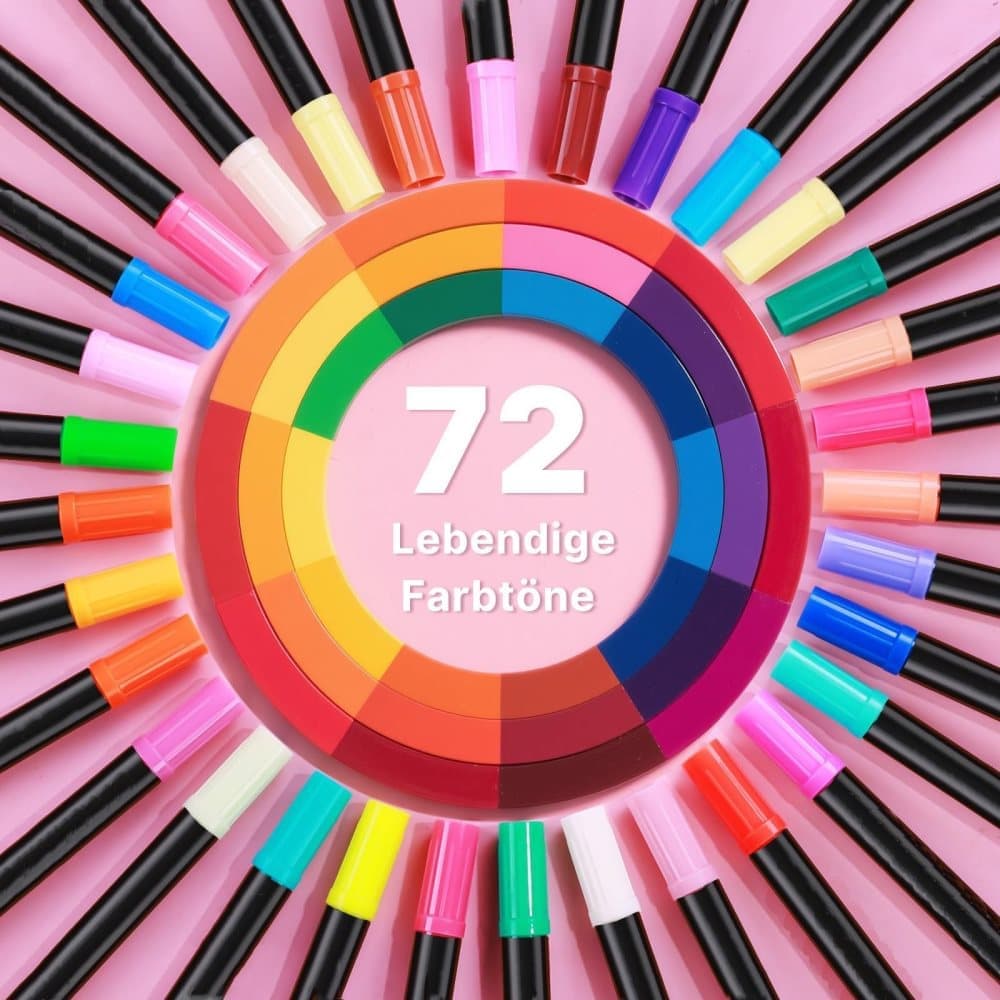 72-Pack Washable Double-Ended Watercolor Pens for Creative Painting, with 144 Tips - Image 4
