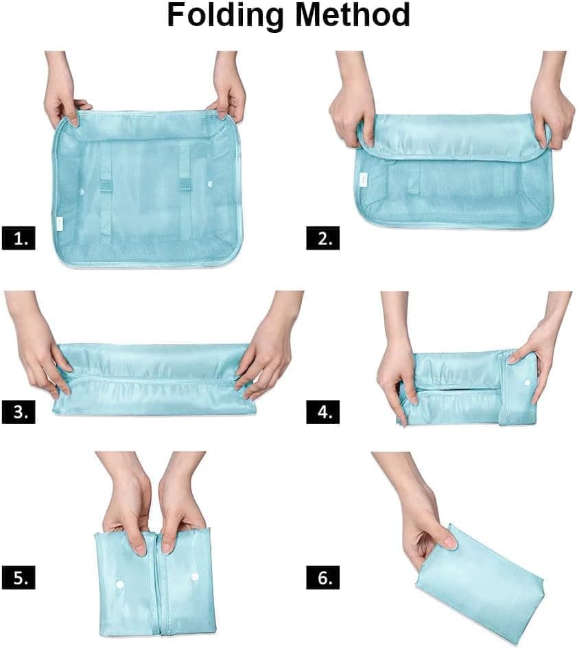 8-Piece Water Resistant Lightweight Travel Organizer for Bags, Blue - Image 7