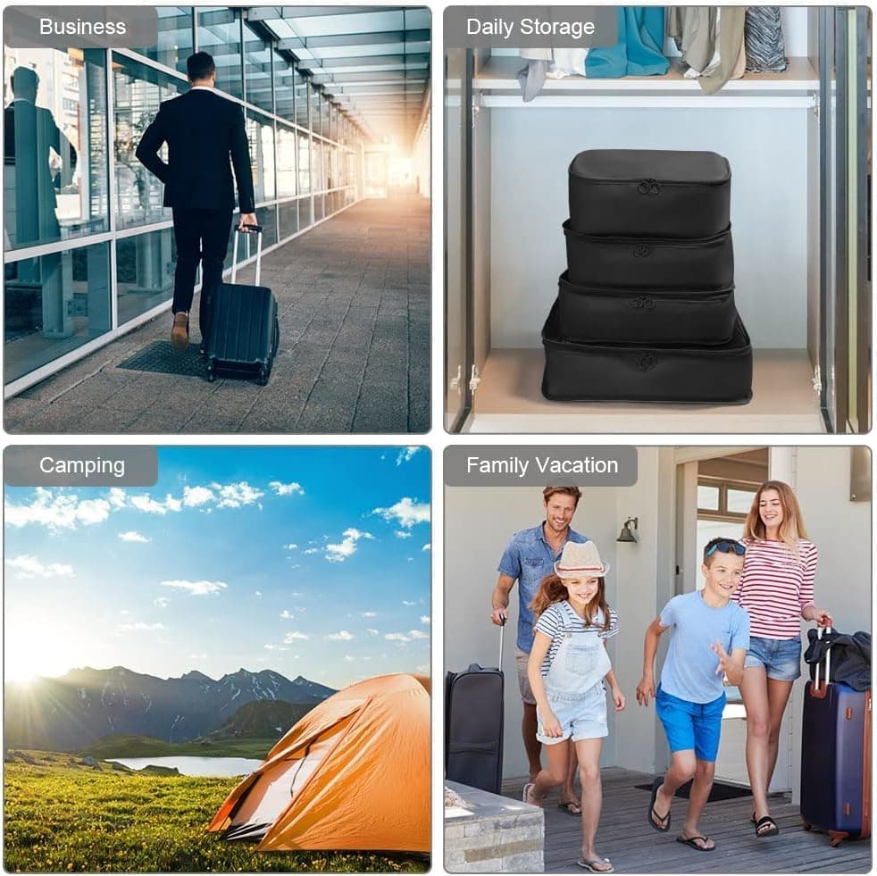 8-Piece Water Resistant Lightweight Travel Organizer for Bags, Black - Image 4