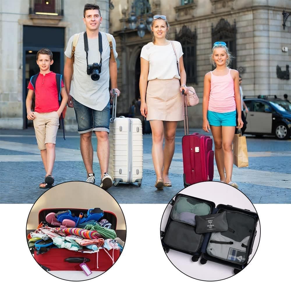 8-Piece Water Resistant Lightweight Travel Organizer for Bags, Black - Image 8