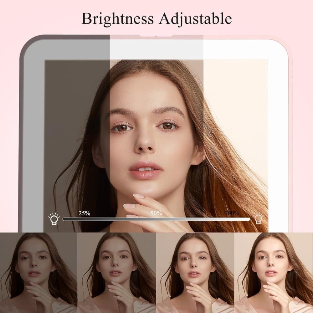Rechargeable Portable Foldable Makeup Mirror with 3 Color Modes Adjustable Lighting - Image 5