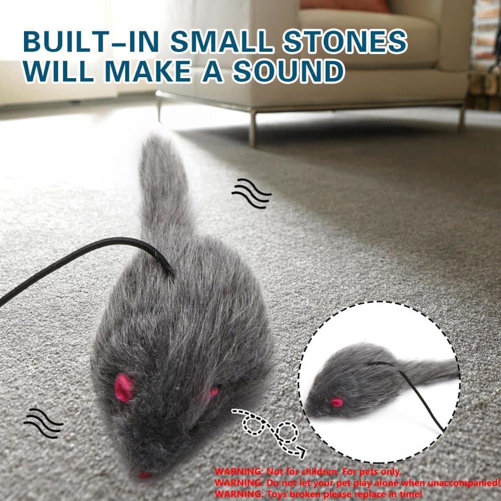 Cat Toy with Mouse and Feather, Hanging Door Toy for Indoor Cats, Stimulating Play - Image 4