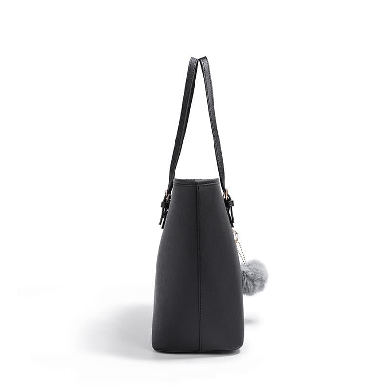 Women's Large Capacity PU Leather Tote Bag, Elegant Shoulder Bag for Work Shopping Party, Black - Image 7