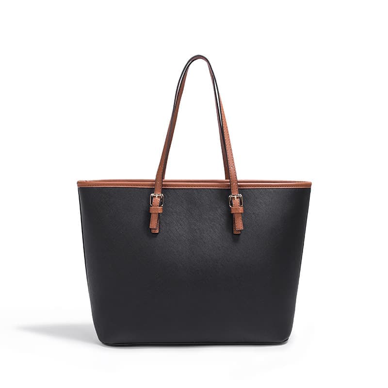 Women's Large Capacity PU Leather Tote Shoulder Bag for Work Shopping Party, Light Brown - Image 4