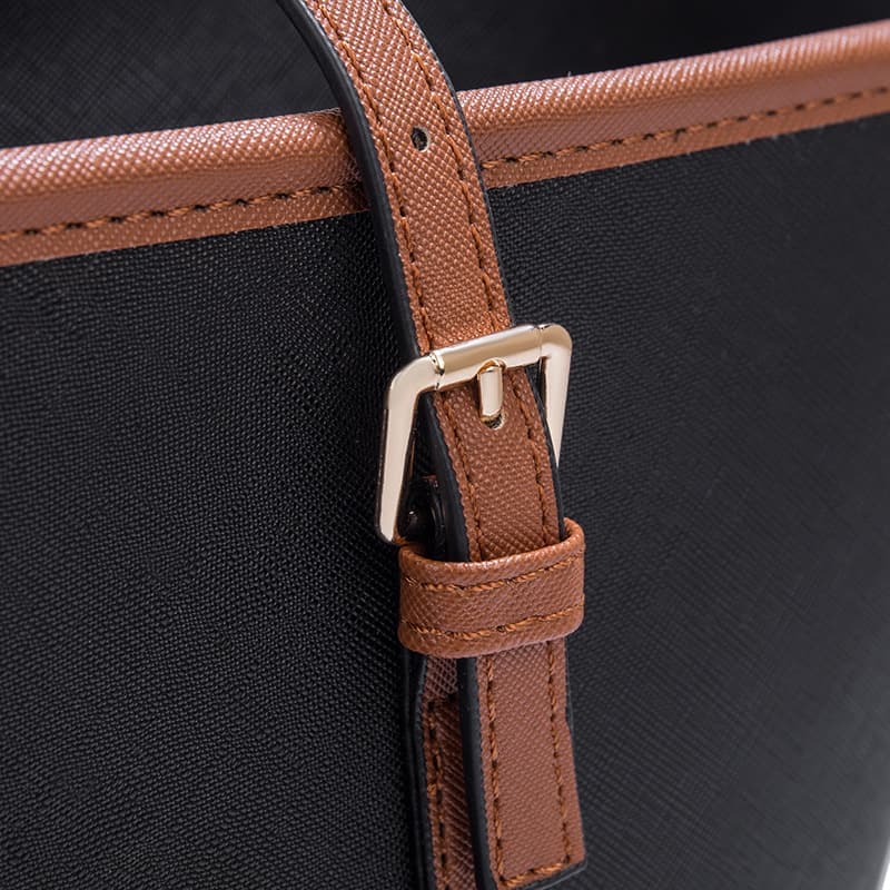 Women's Large Capacity PU Leather Tote Shoulder Bag for Work Shopping Party, Light Brown - Image 5
