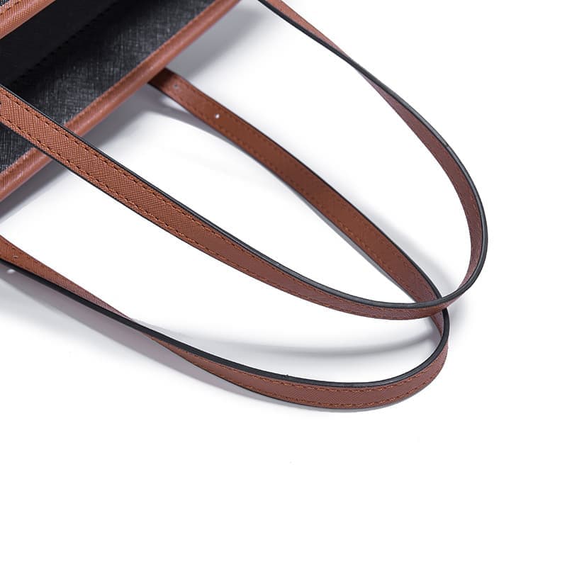 Women's Large Capacity PU Leather Tote Shoulder Bag for Work Shopping Party, Light Brown - Image 7