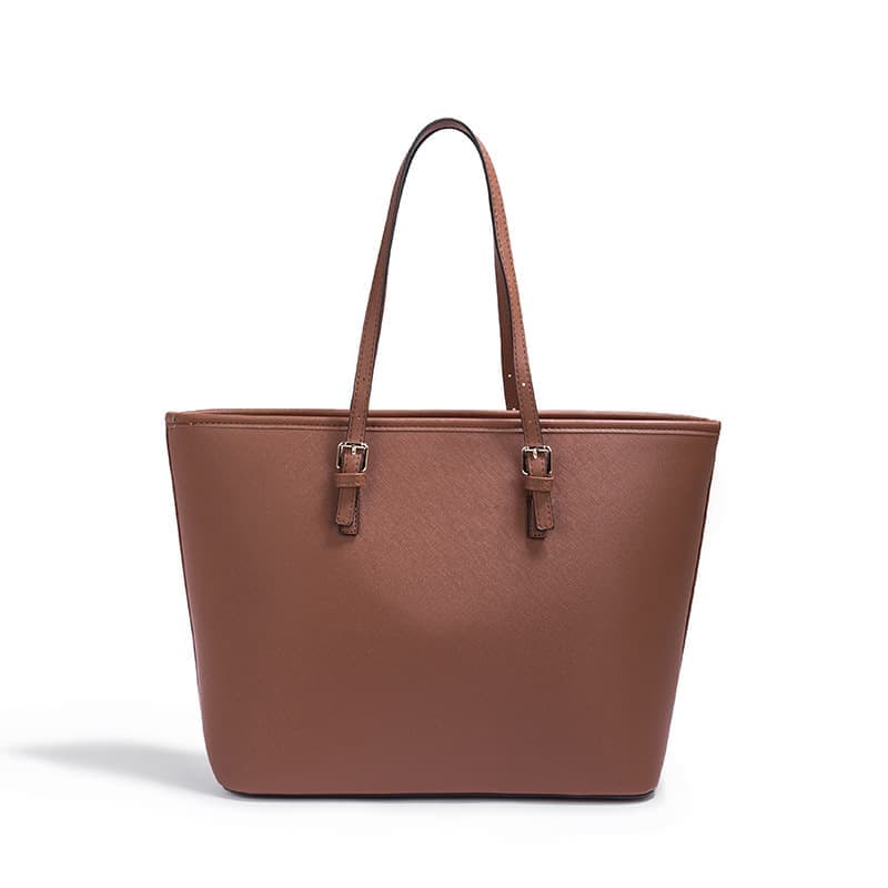 Brown Large Capacity PU Leather Tote Bag for Women, Elegant Shoulder Bag for Work Shopping Party - Image 4
