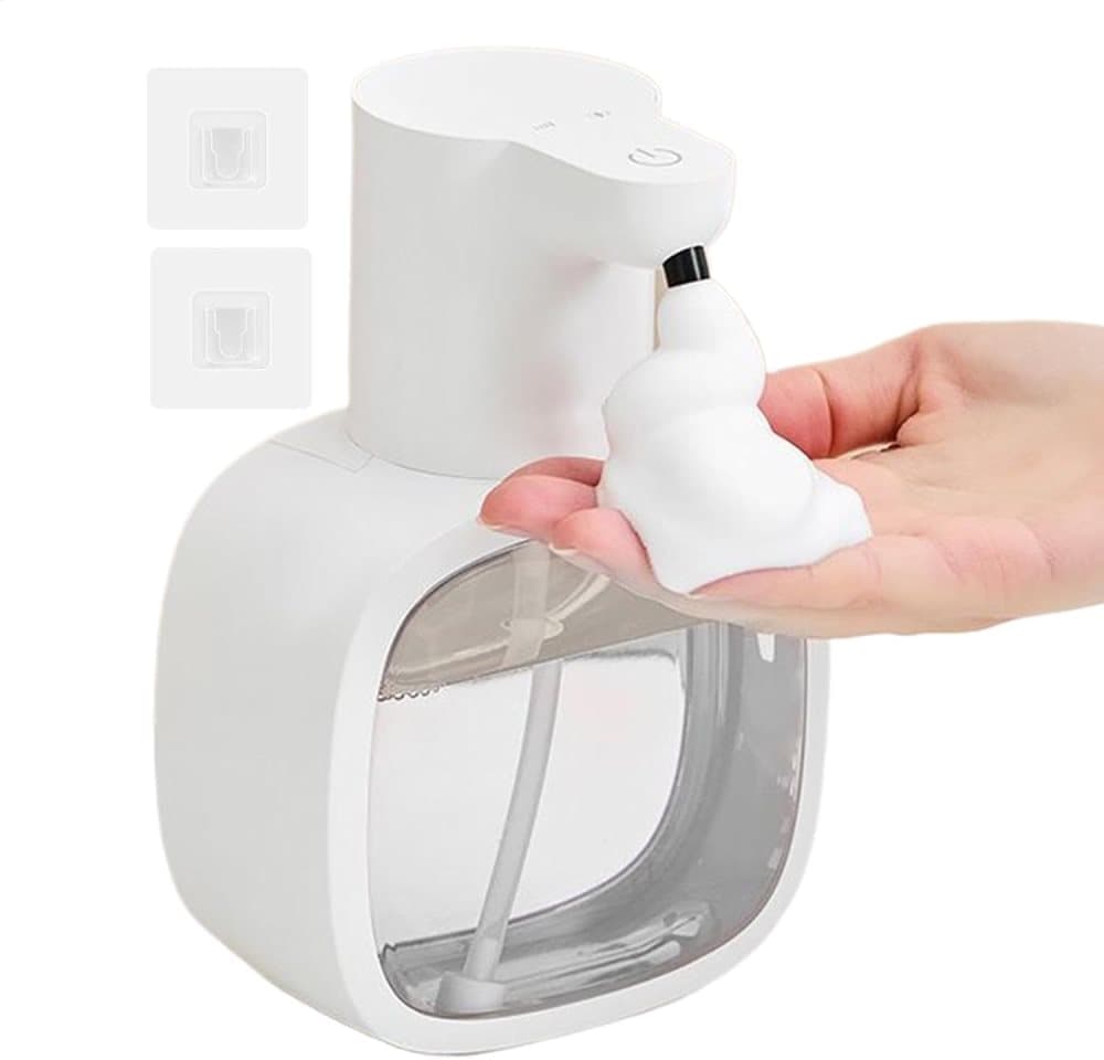 500ml Touchless Automatic Soap Dispenser with USB-C Charging, White, Compatible with Liquid Soap - Image 1