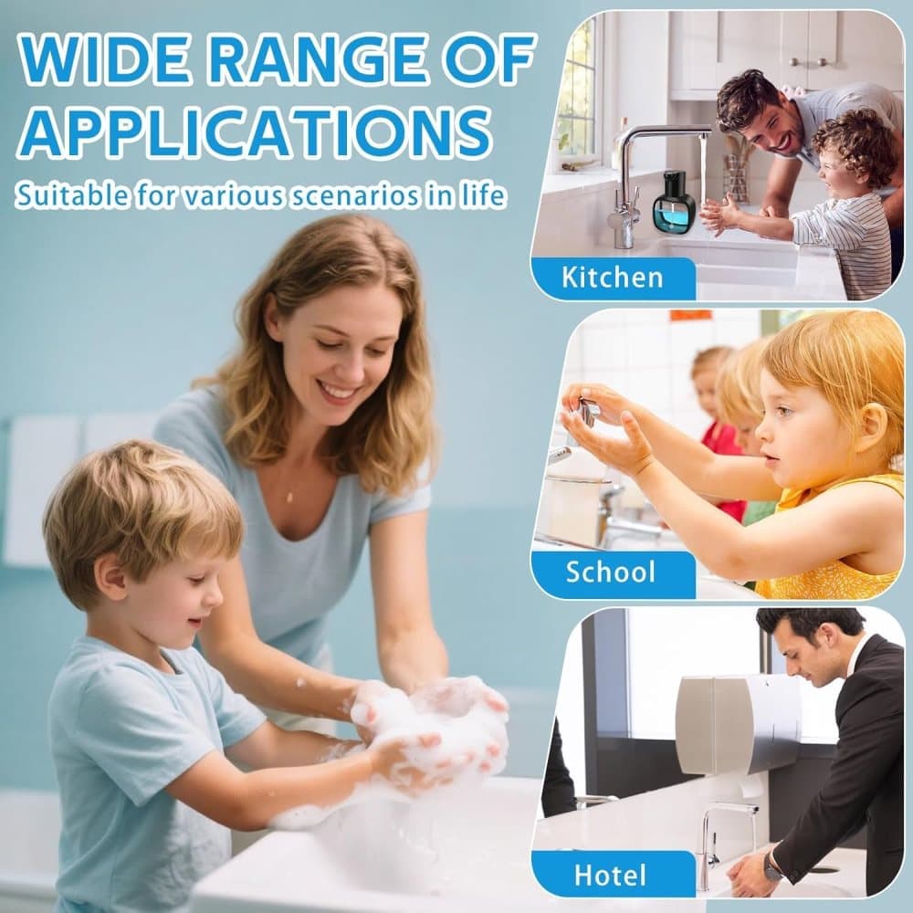 500ml Touchless Automatic Soap Dispenser with USB-C Charging, compatible with Liquid Soap, Black - Image 7