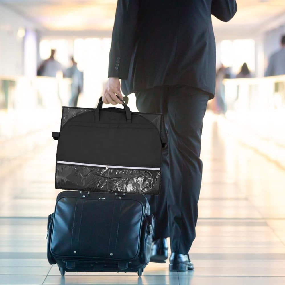 5 Pockets Garment Bag Foldable Suit Cover Clothing Storage, 110x60 cm, Black - Image 7