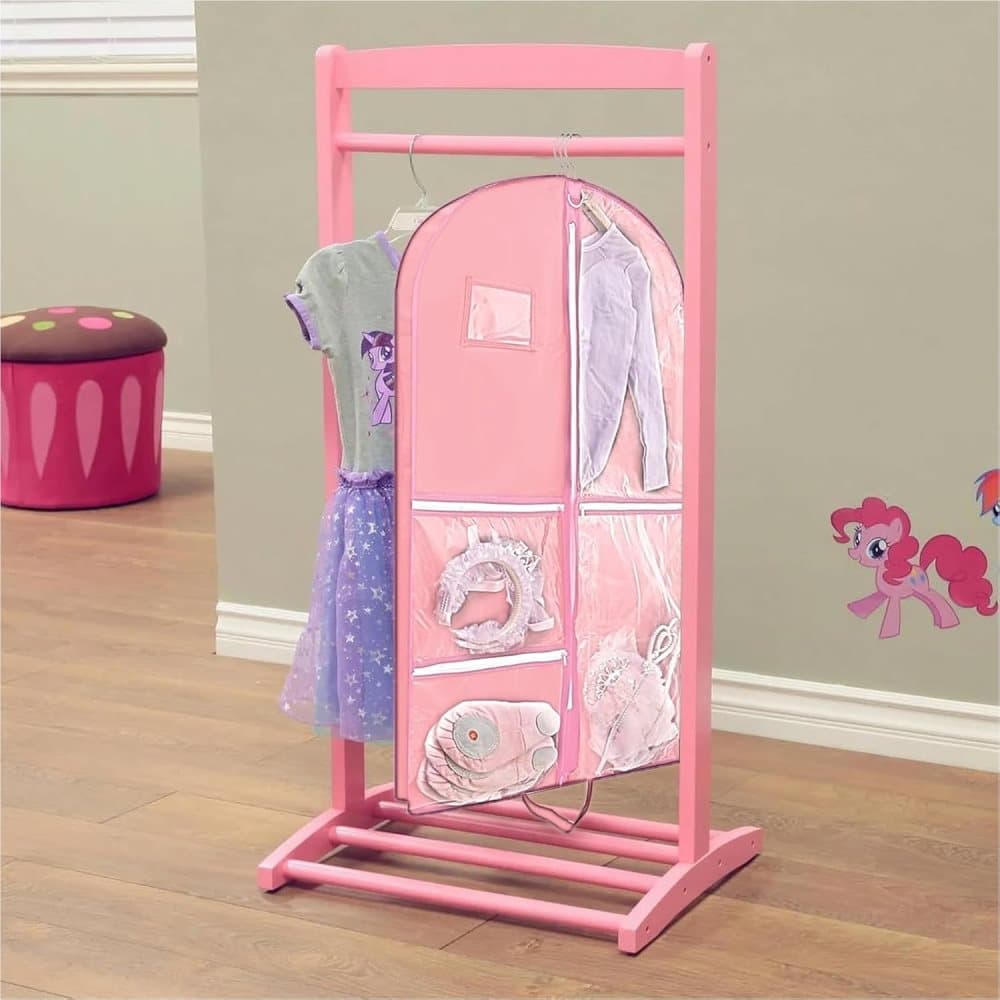 Foldable Garment Bag with 5 Pockets, Pink, 110x60 cm - Image 6