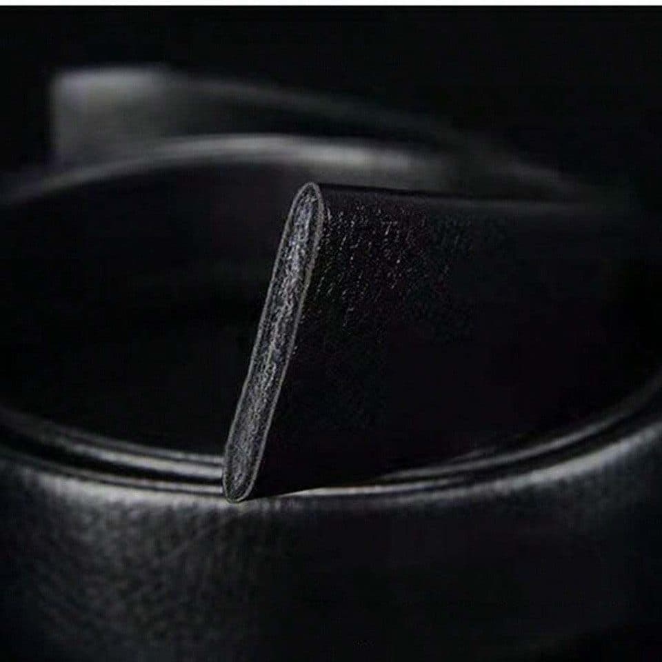 Men's Adjustable Leather Belt Automatic Latching for Business and Everyday Use, Silver - Image 5