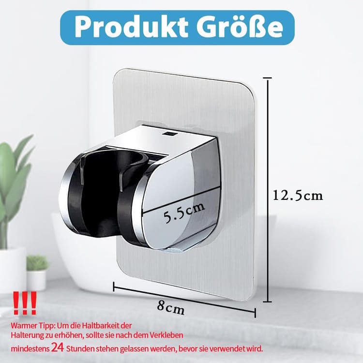 Adjustable self-adhesive shower holder no drilling wall bracket for handheld shower, easy bathroom installation - Image 2