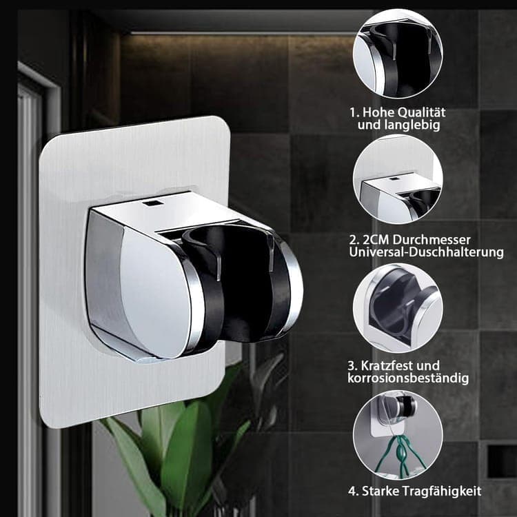 Adjustable self-adhesive shower holder no drilling wall bracket for handheld shower, easy bathroom installation - Image 4