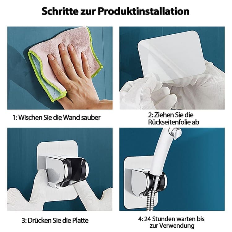 Adjustable self-adhesive shower holder no drilling wall bracket for handheld shower, easy bathroom installation - Image 6