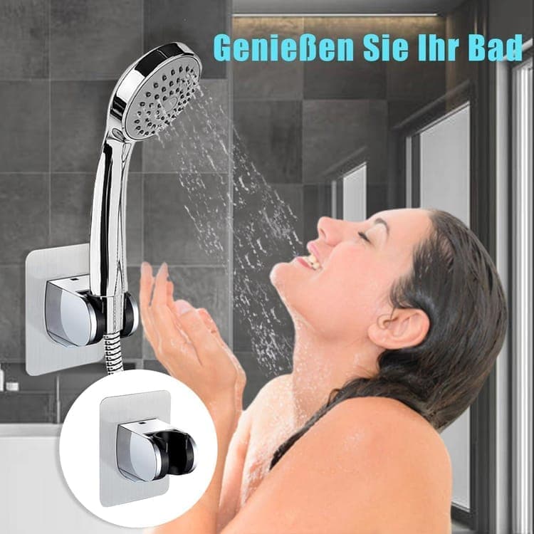Adjustable self-adhesive shower holder no drilling wall bracket for handheld shower, easy bathroom installation - Image 7