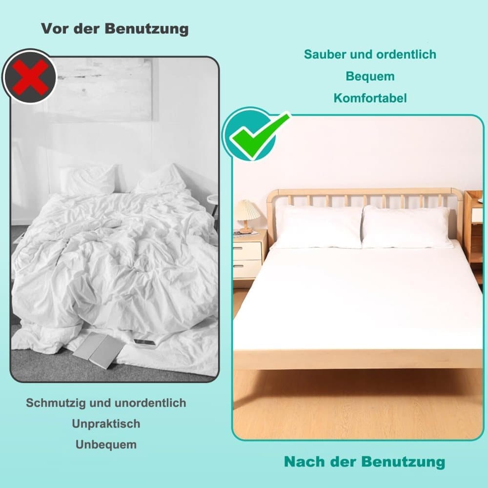Adjustable Sheet Holders with Elastic Bands and Metal Clips for Securing Sheets Mattress or Sofa Covers, Black - Image 4